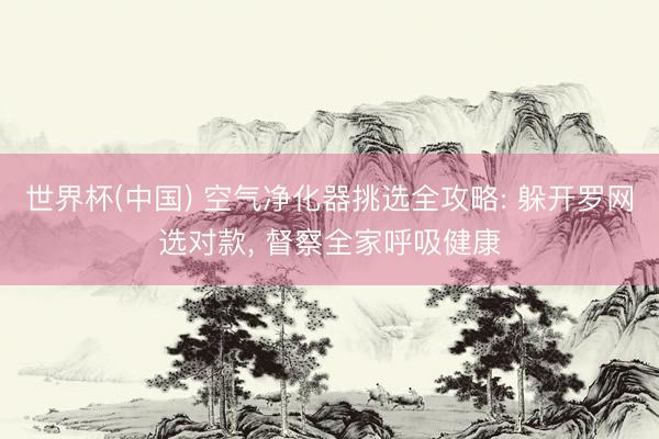 世界杯(中国) 空气净化器挑选全攻略: 躲开罗网选对款， 督察全家呼吸健康