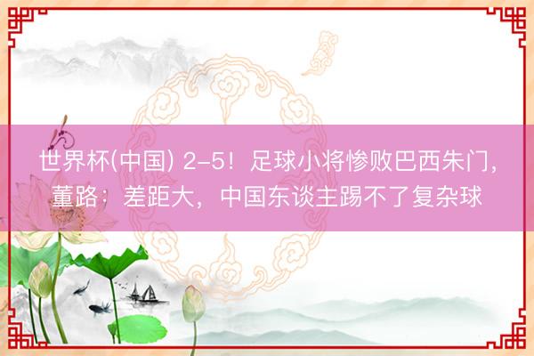 世界杯(中国) 2-5！足球小将惨败巴西朱门，董路：差距大，中国东谈主踢不了复杂球
