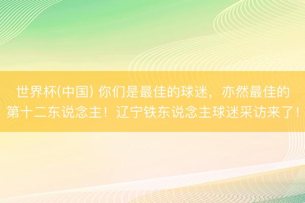 世界杯(中国) 你们是最佳的球迷，亦然最佳的第十二东说念主！辽宁铁东说念主球迷采访来了！