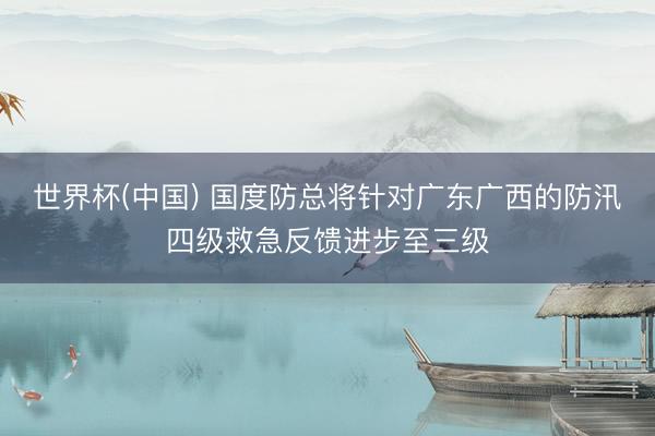 世界杯(中国) 国度防总将针对广东广西的防汛四级救急反馈进步至三级