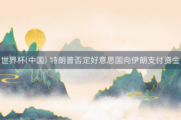 世界杯(中国) 特朗普否定好意思国向伊朗支付资金